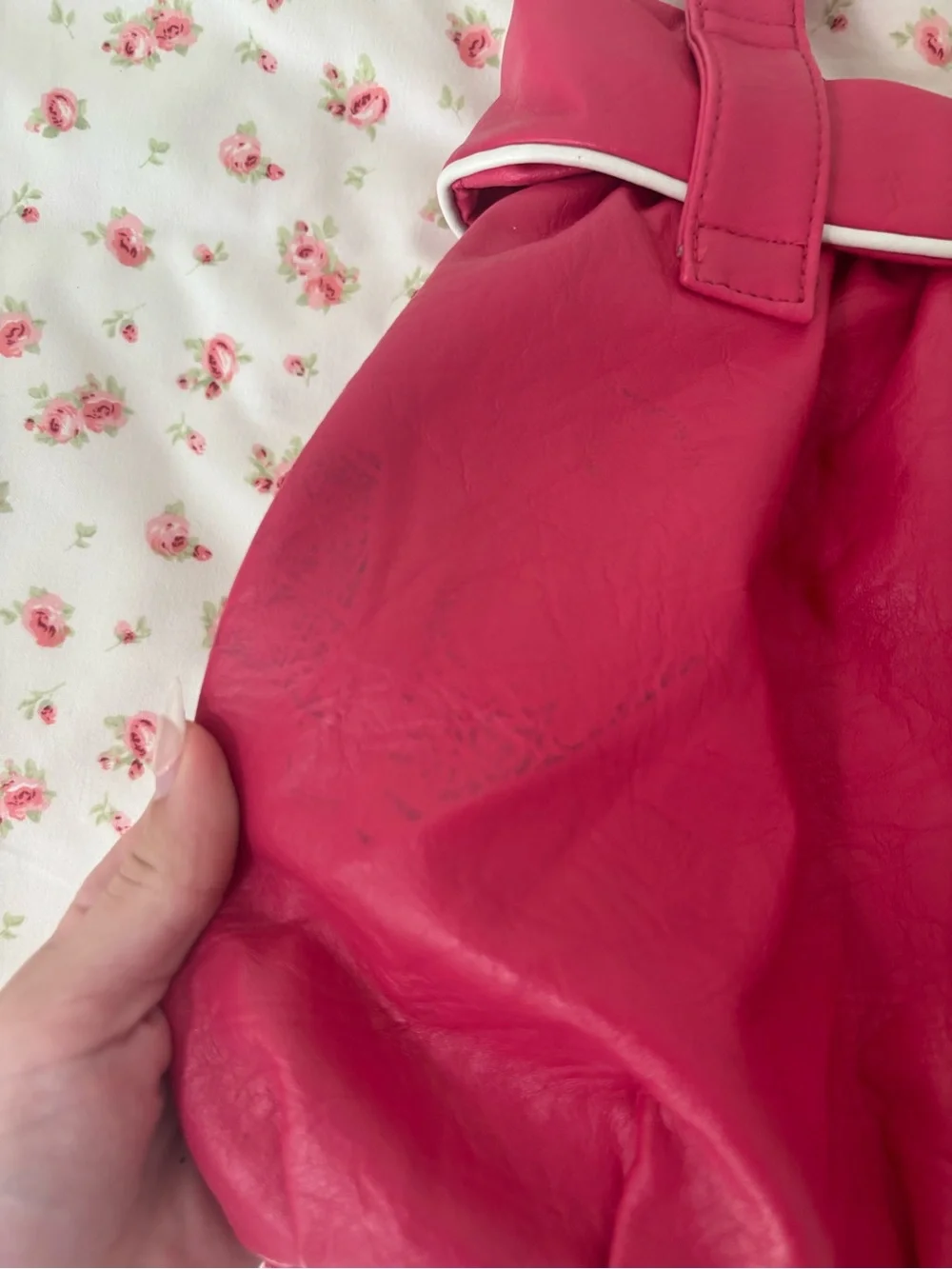 Fuchsia Shoulder Tote with Bow and Tassel Detail
